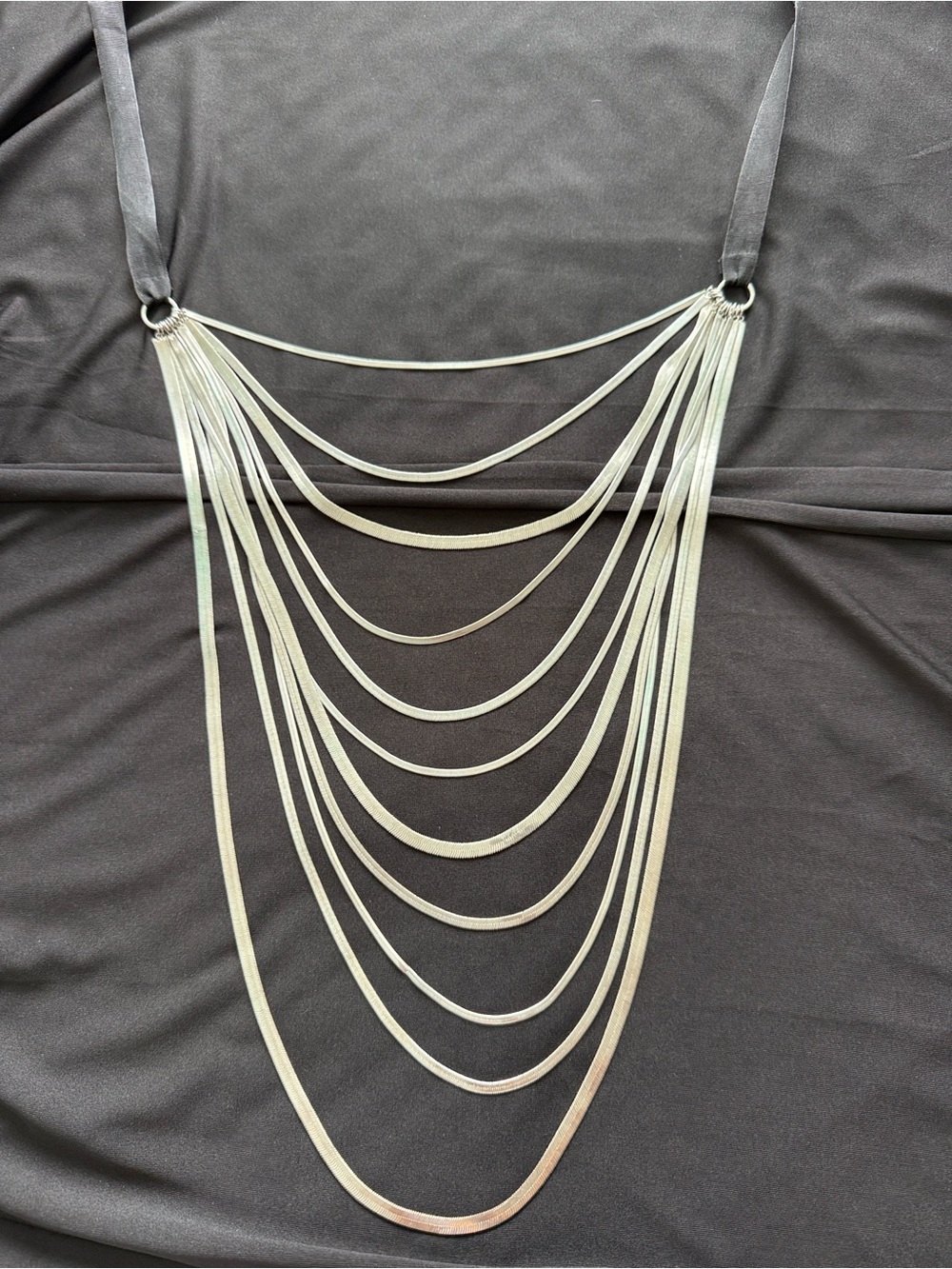 BCBGMaxAzria Silver Multi-Strand Draped Necklace